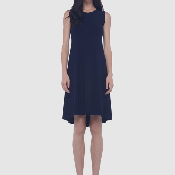Norma Kamali Sleeveless Swing Dress Midnight Navy Blue Size Small - Picture 5 of 6